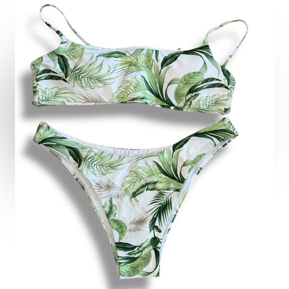 Monday Swimwear Other - Monday‎ Swimwear Tropical Leaf Bikini Top (L) and Bottom (V)